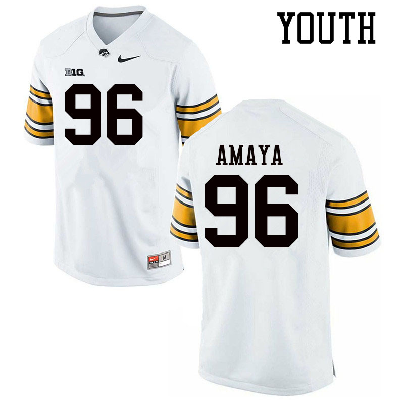 Youth #96 Lucas Amaya Iowa Hawkeyes College Football Jerseys Sale-White